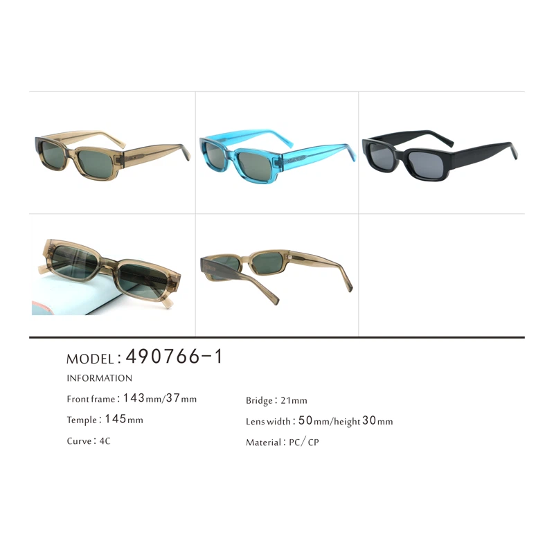 Vintage 80s Small Rectangle Unisex Sunglasses Men Women 490766-1 2